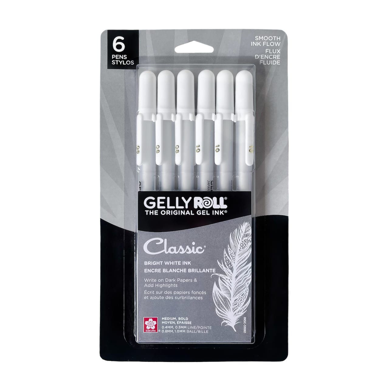 Gelly Roll® Classic™ Medium & Bold Bright White 6 Piece Gel Pen Set